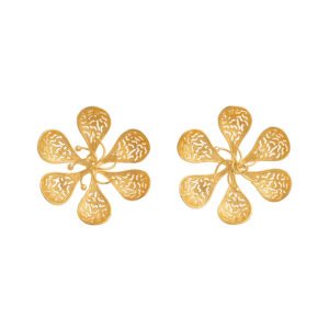 24k Gold Clematis Earrings with floral design