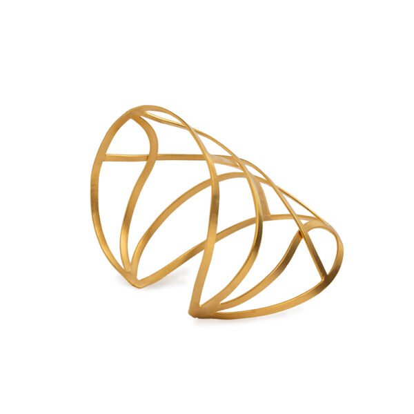 24k Gold-Plated Cuff Bracelet - Modern Elegance and Artistic Design