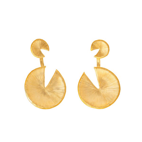 Elegant 24k gold-plated lilypad earrings with a delicate cut-out design