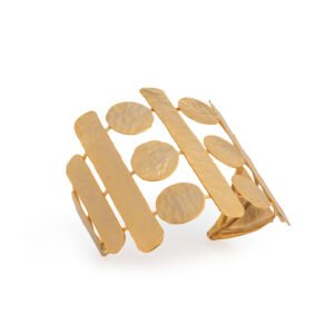 Minted Coin Cuff - 24k Gold-Plated Hammered Cuff Bracelet