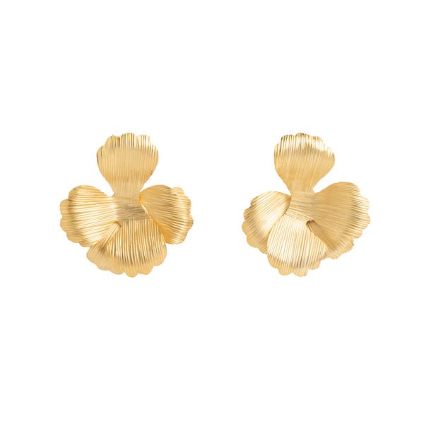 Elegant Floral Gold Earrings with a 24k gold-plated design.