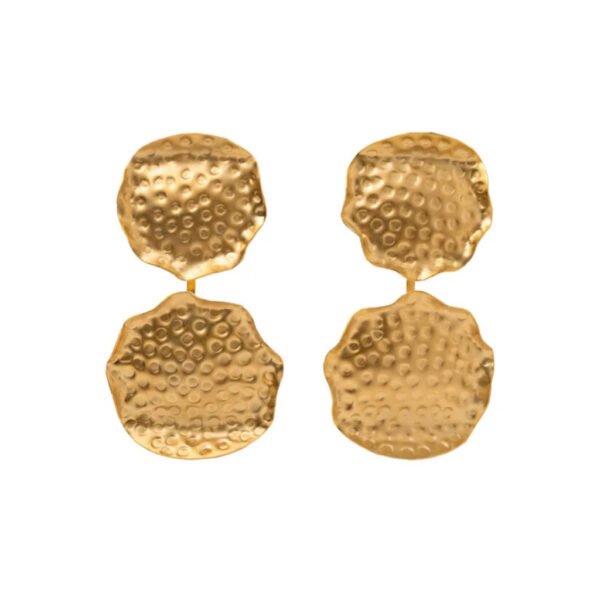 Elegant Gold Earrings featuring a textured design and luxurious gold-tone finish”