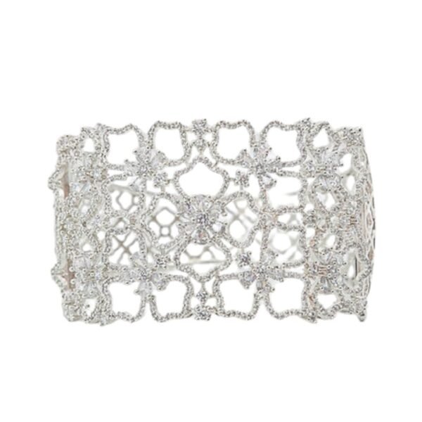 Leonie De Bracelet with intricate lacework design and sparkling stones by Meraki By Rashmi Bajaj