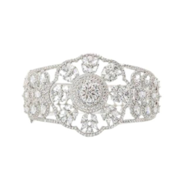 Lace Design Bracelet with Sparkling Stones, featuring intricate craftsmanship and elegant details.