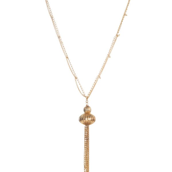 “Cassia Necklace with 24k Gold-Plated Pendant”